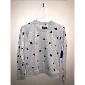 XS lucky brand star sweater gray